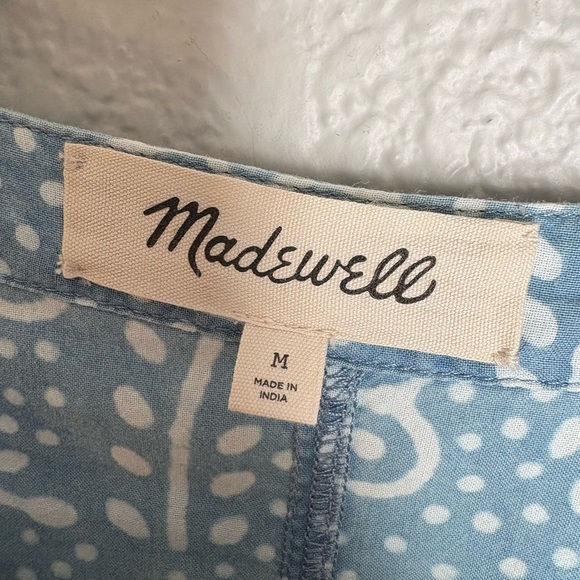 Madewell Bubble-Sleeve Button-Front Mini Dress in Indigo Paisley - Picture 5 of 11